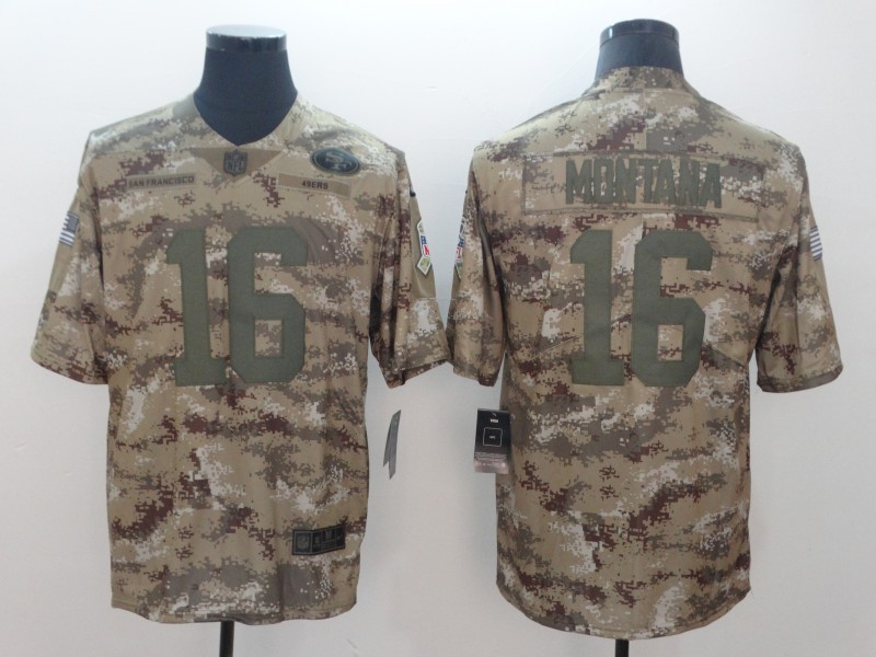 Men's San Francisco 49ers Joe Montana #16 Camouflage Jersey